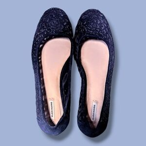 👠Alex Marie Blue Laser Cut Rhinestone Ballet Flats Sz 9M